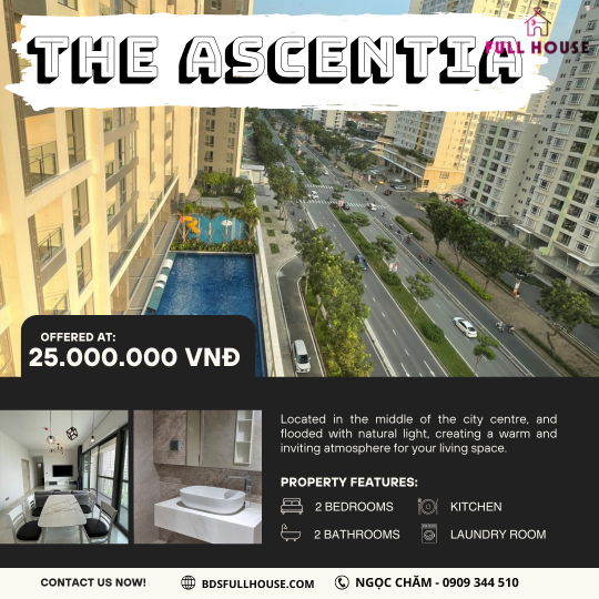 Căn hộ Ascentia - Ngôi nhà mơ ước tại Phú Mỹ Hưng. Giá chỉ 25 triệu/tháng